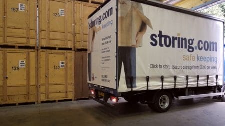 storing.com van at storage facility
