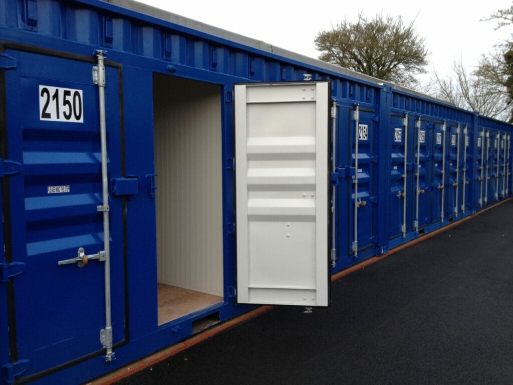 row of self storage units in Bedford